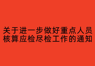 关于进一步做好重点人员 核酸应检尽检工作的通知